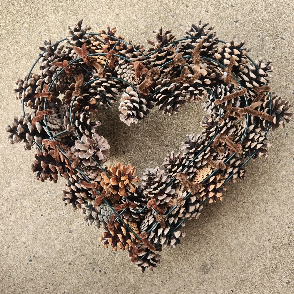 Rustic Pinecone Valentine's Day Wreath